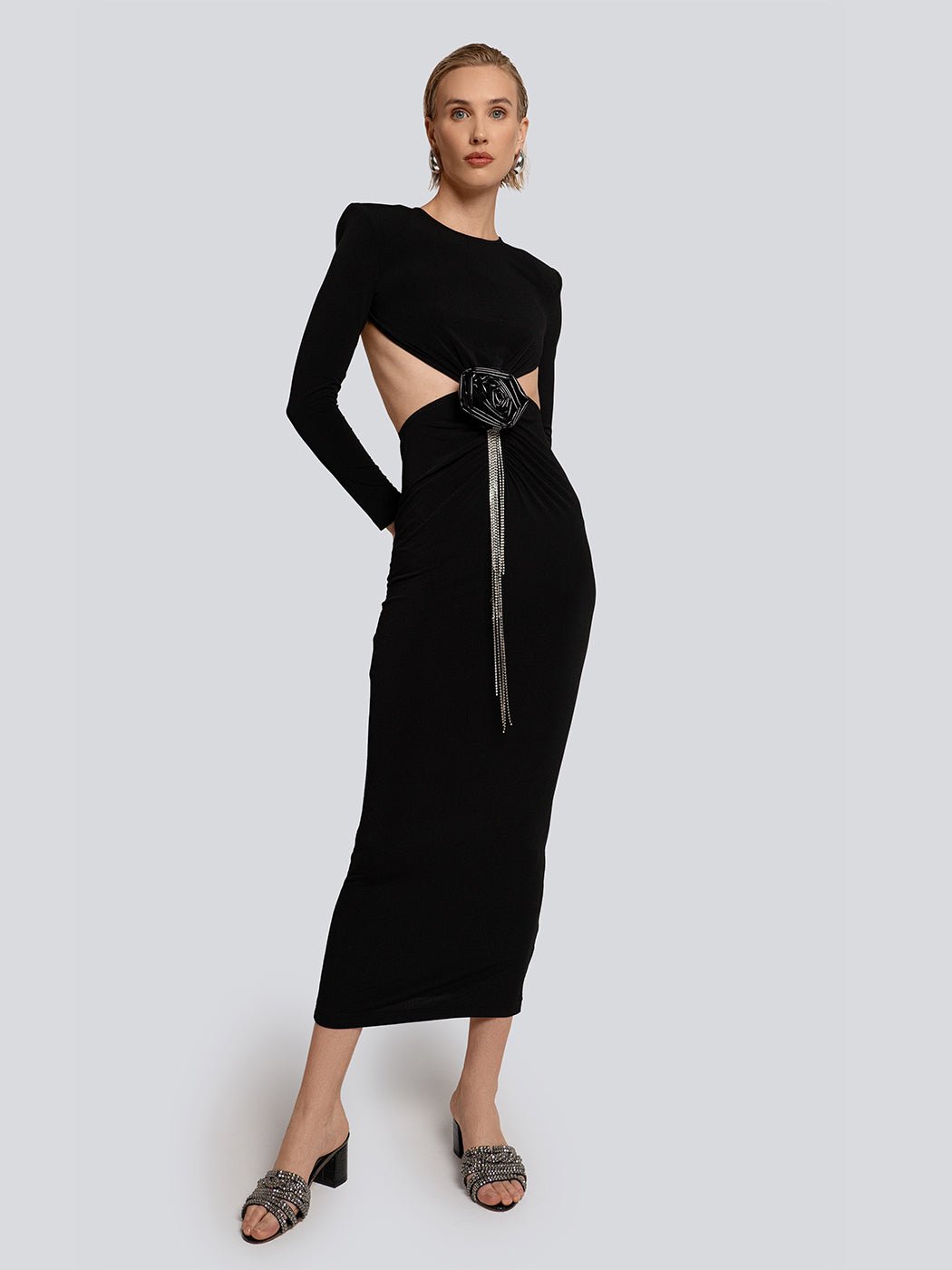 Maisy Floral Open Back Long Sleeve Maxi Dress - Glory Connection