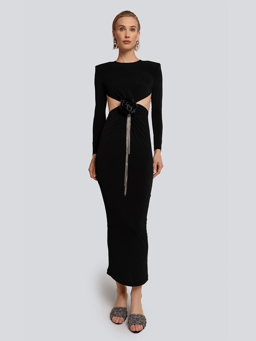 Maisy Floral Open Back Long Sleeve Maxi Dress - Glory Connection
