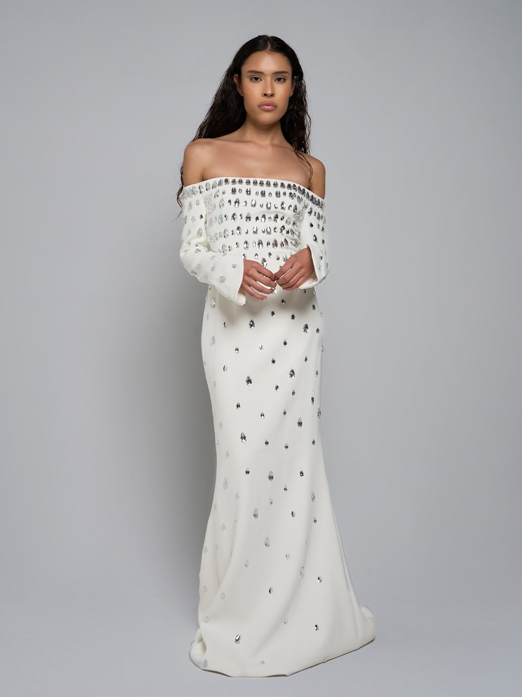 Marcella Off - Shoulder Embellished Maxi Dress - Glory Connection