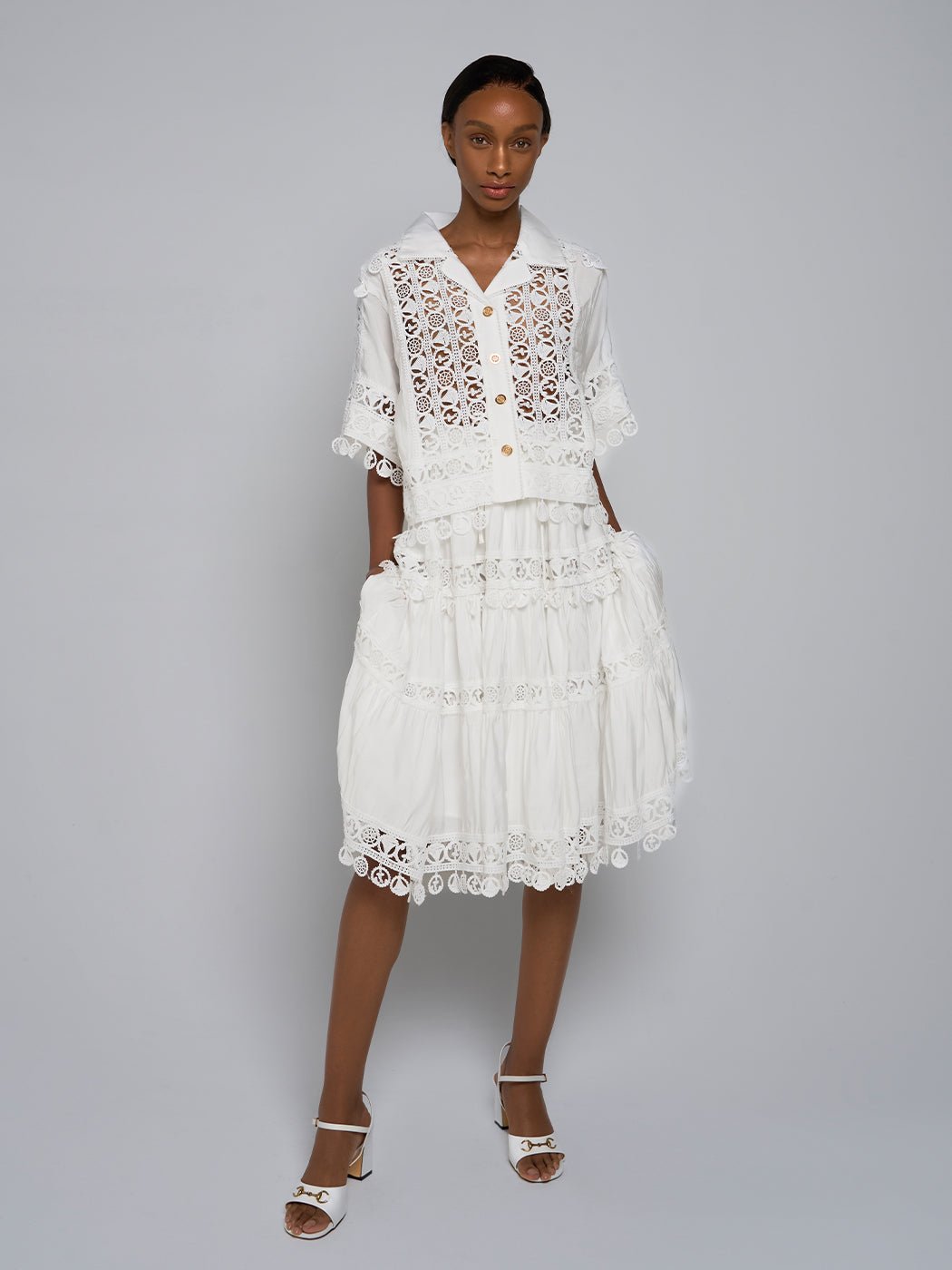 Meera Mesh Shirt & Midi Skirt Set - Glory Connection