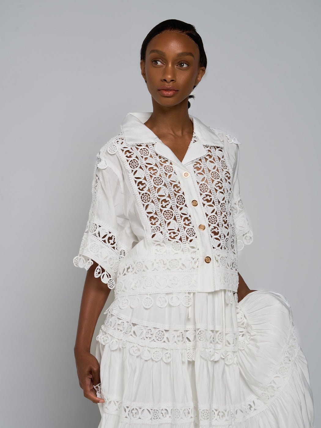 Meera Mesh Shirt & Midi Skirt Set - Glory Connection