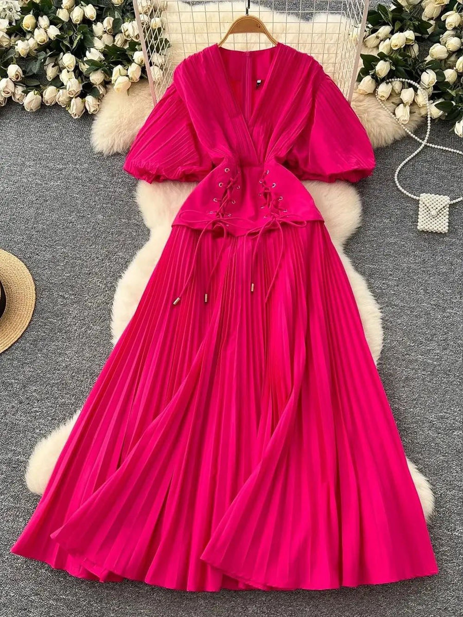 red peplum maxi dress Cristallini Ariadna Peplum Maxi Dress
