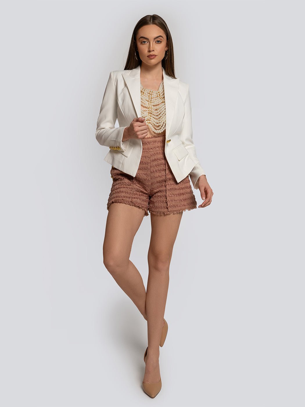 Mona Button Detail Tailored Blazer - Glory Connection