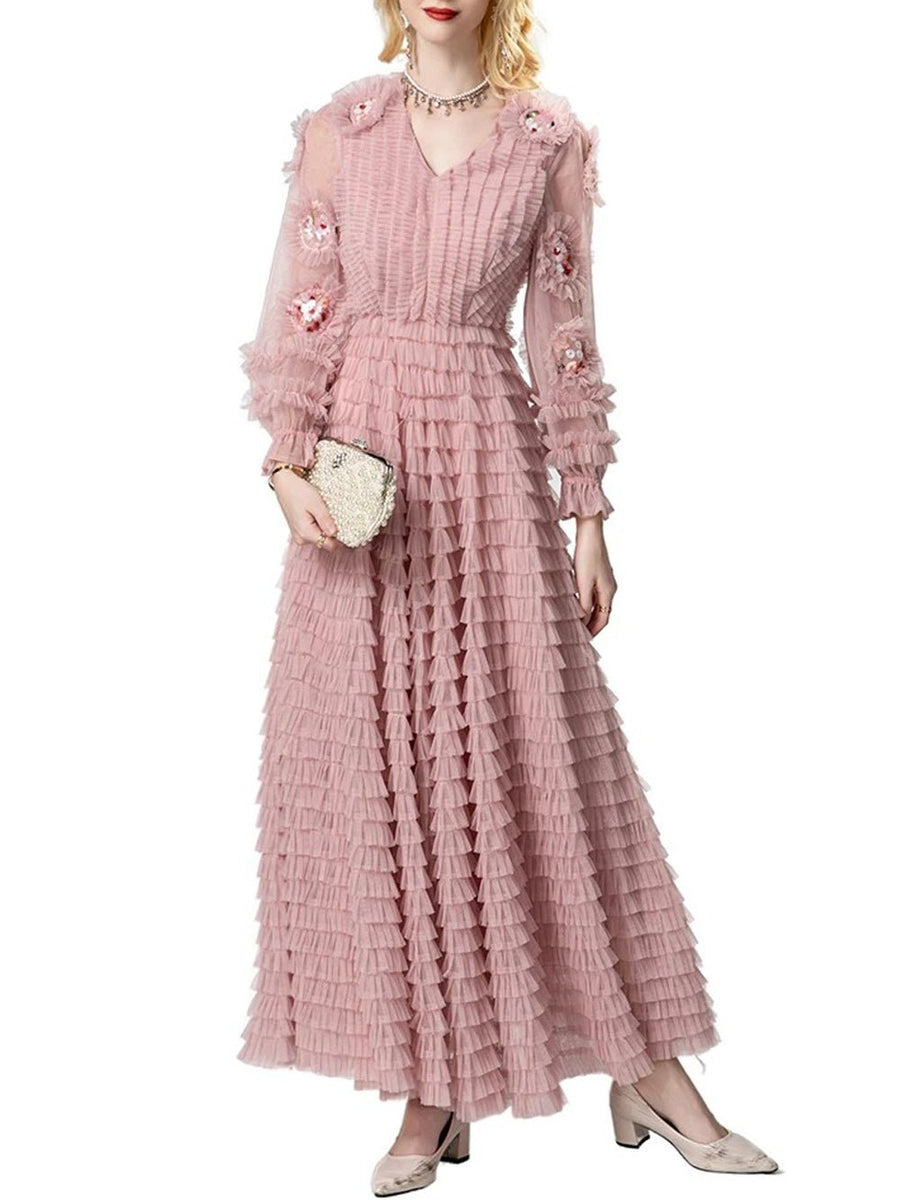 natalia maxi dress Ruffle Dress, Pink / 3XL Style:Black Dress Only Christmas Photo Shoot Dress SHEIN Clasi Casual Minimalist Cut Outs