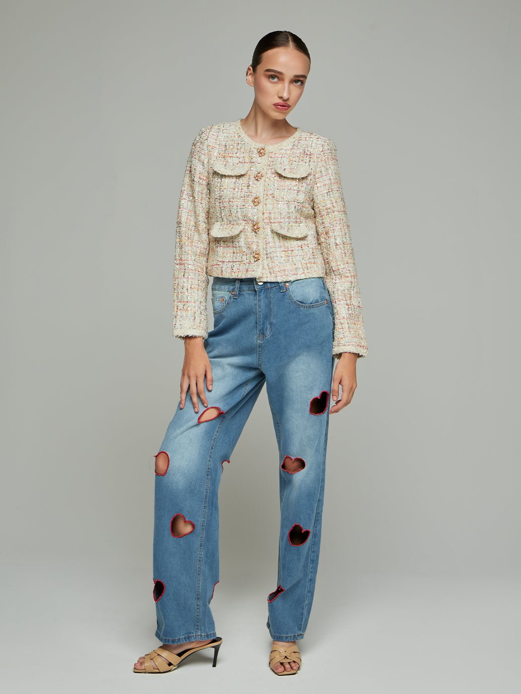 Neena Knit Buttoned Short Jacket - Glory Connection