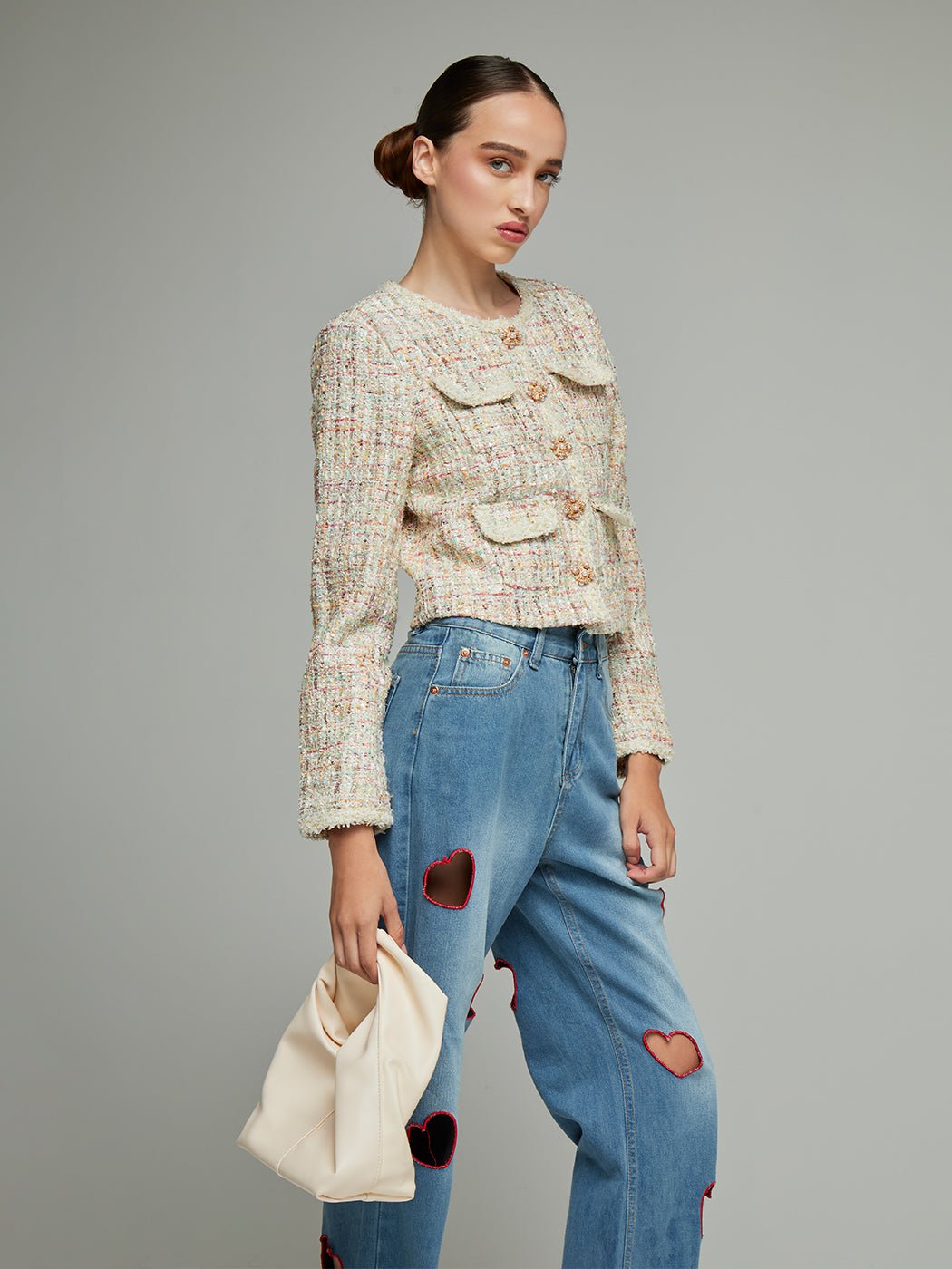 Neena Knit Buttoned Short Jacket - Glory Connection