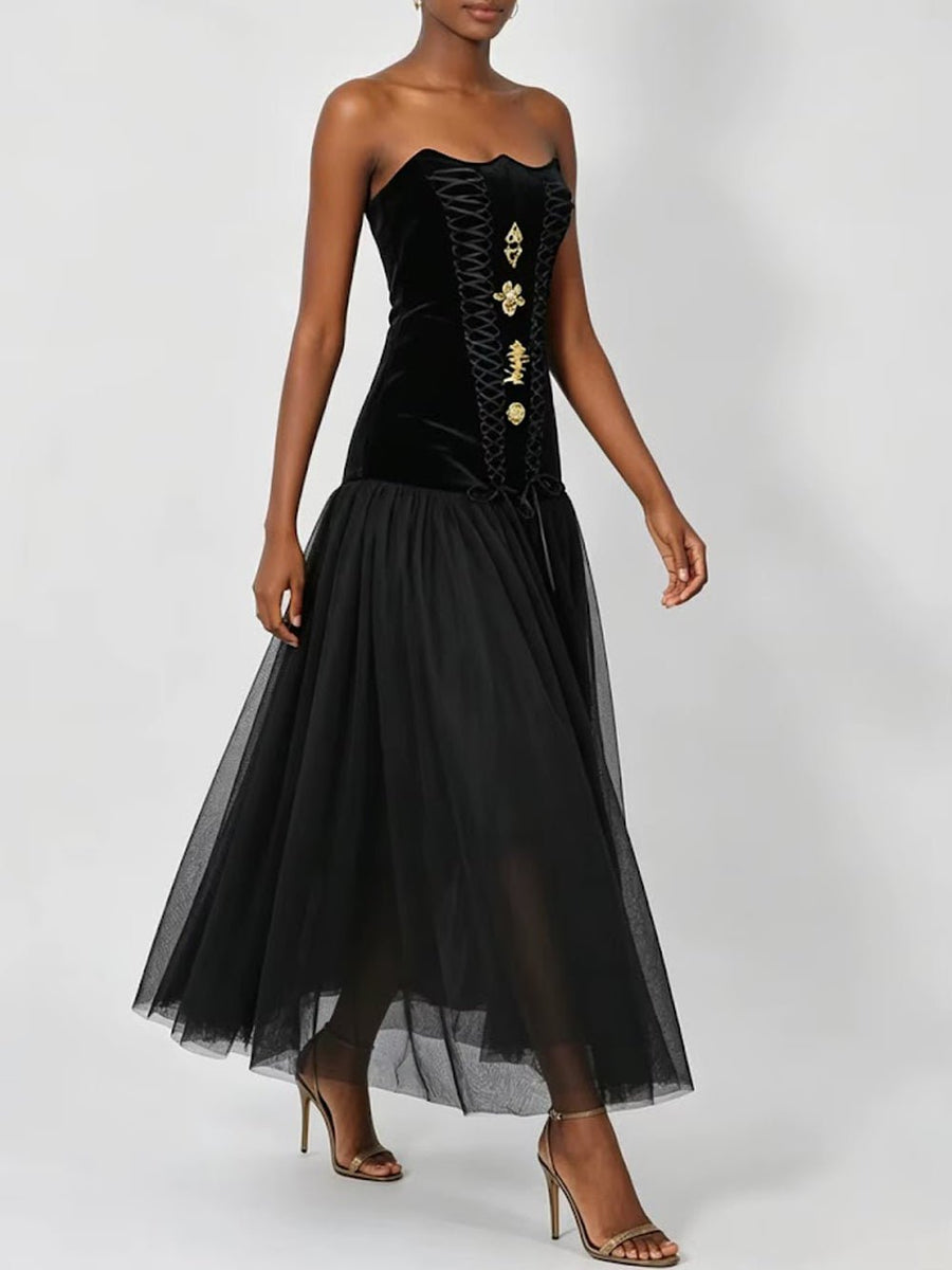 black corset tulle dress Odessa Gown length cut and an Edwardian White Cotton Long Jacket Size:52 | L 14-14½ 32/33 Black prom dress