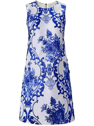 Odette Porcelain Floral Mini Dress
