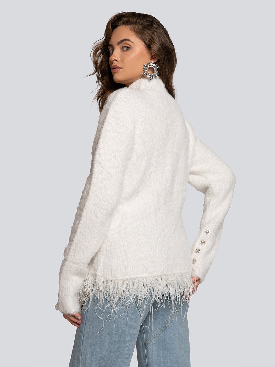 Penelope Textured Fringe Double Breasted Jacket - Glory Connection