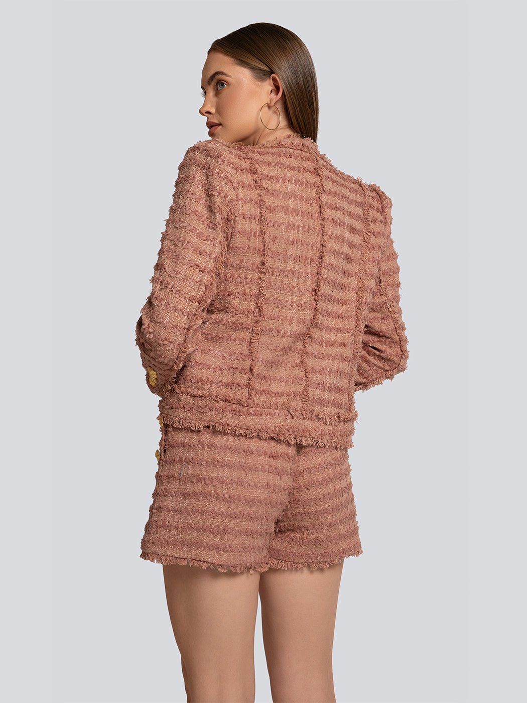 Phoebe Textured Fringe Tweed Shorts - Glory Connection