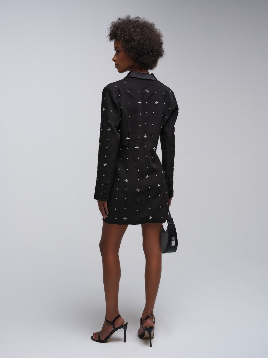 Pilar Embellished Lapel Blazer Dress - Glory Connection