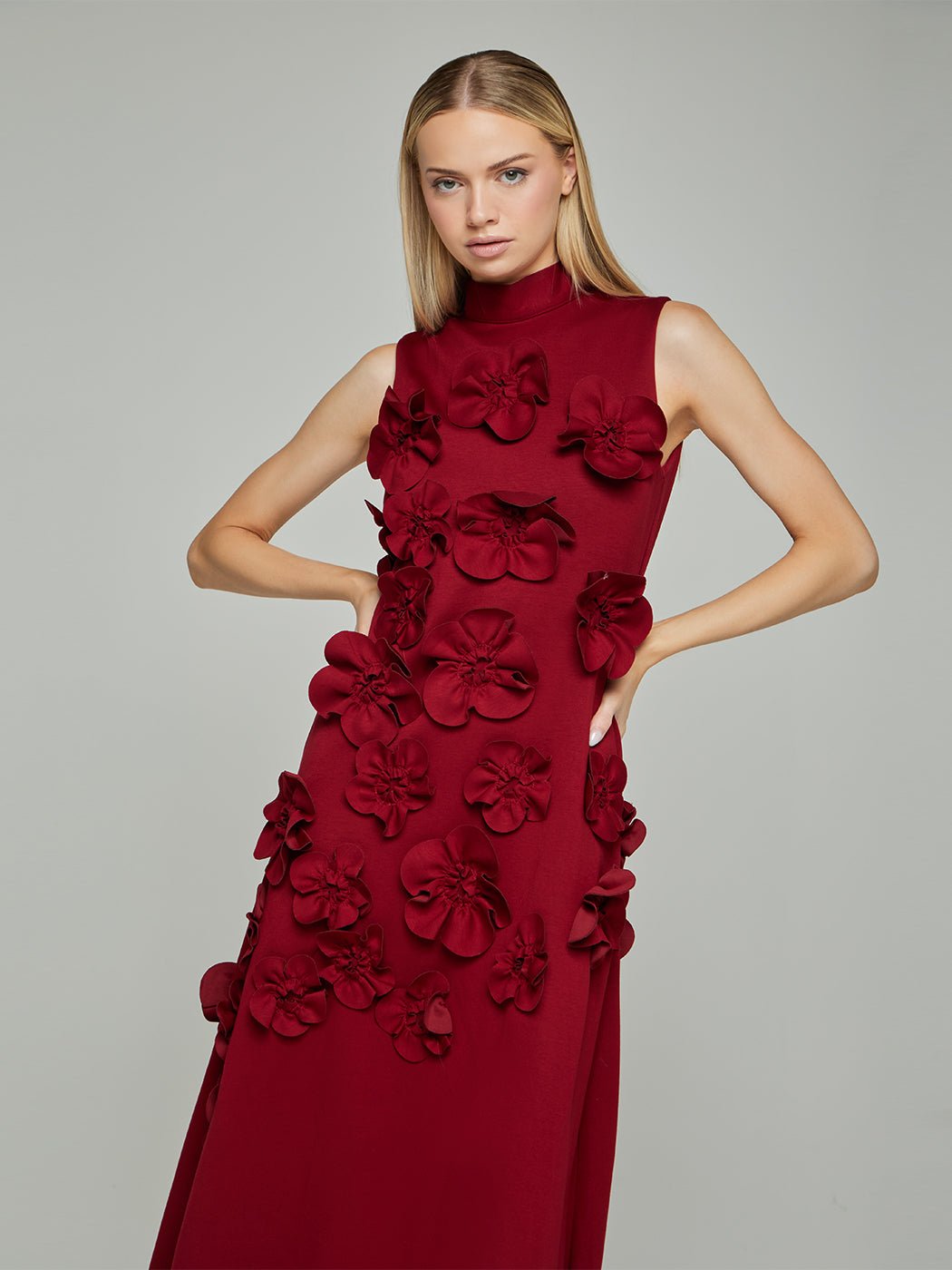 Rosalia Floral Applique Sleeveless Maxi Dress - Glory Connection