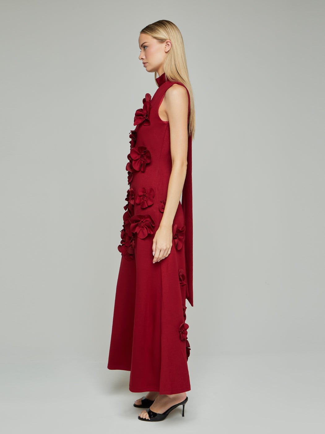 Rosalia Floral Applique Sleeveless Maxi Dress - Glory Connection