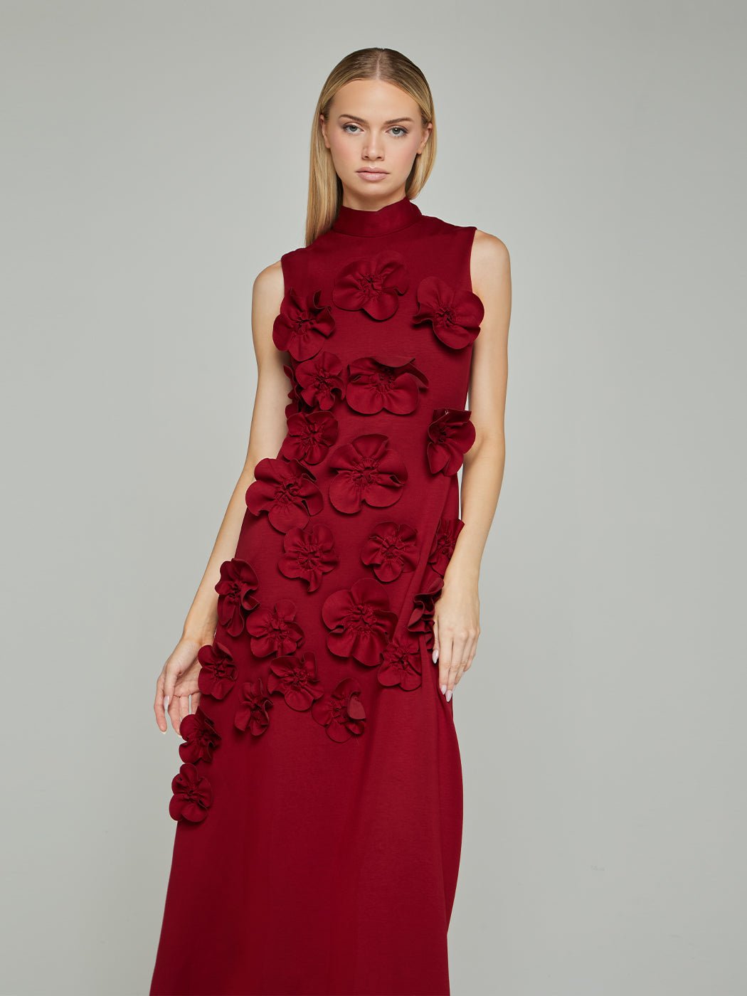 Rosalia Floral Applique Sleeveless Maxi Dress - Glory Connection