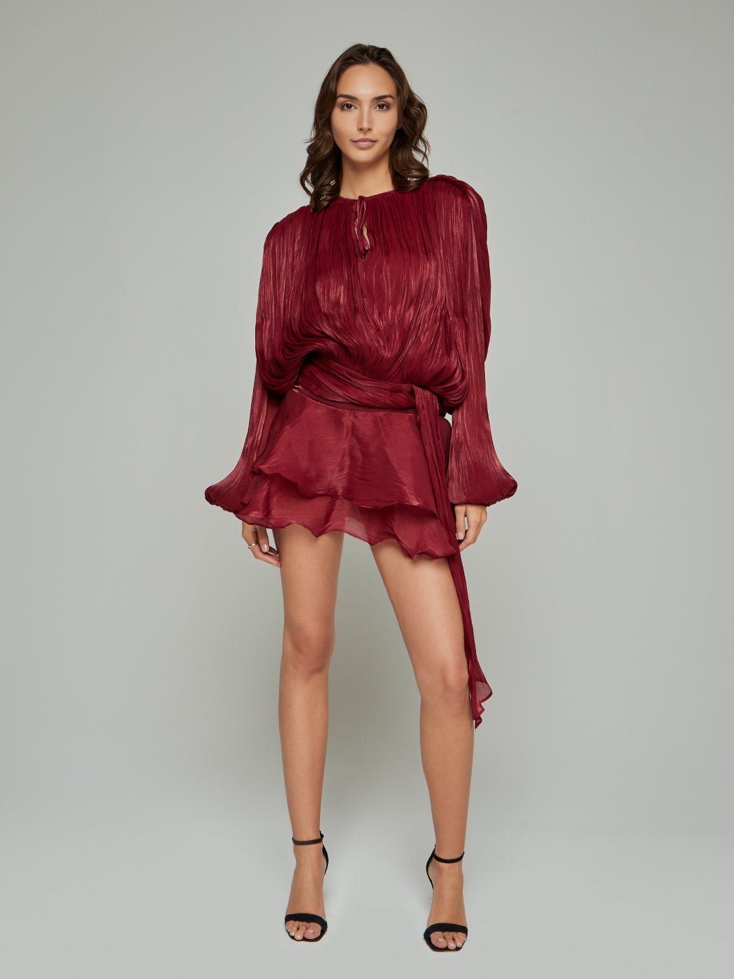 Selena Asymmetric Pleated Mini Dress - Glory Connection