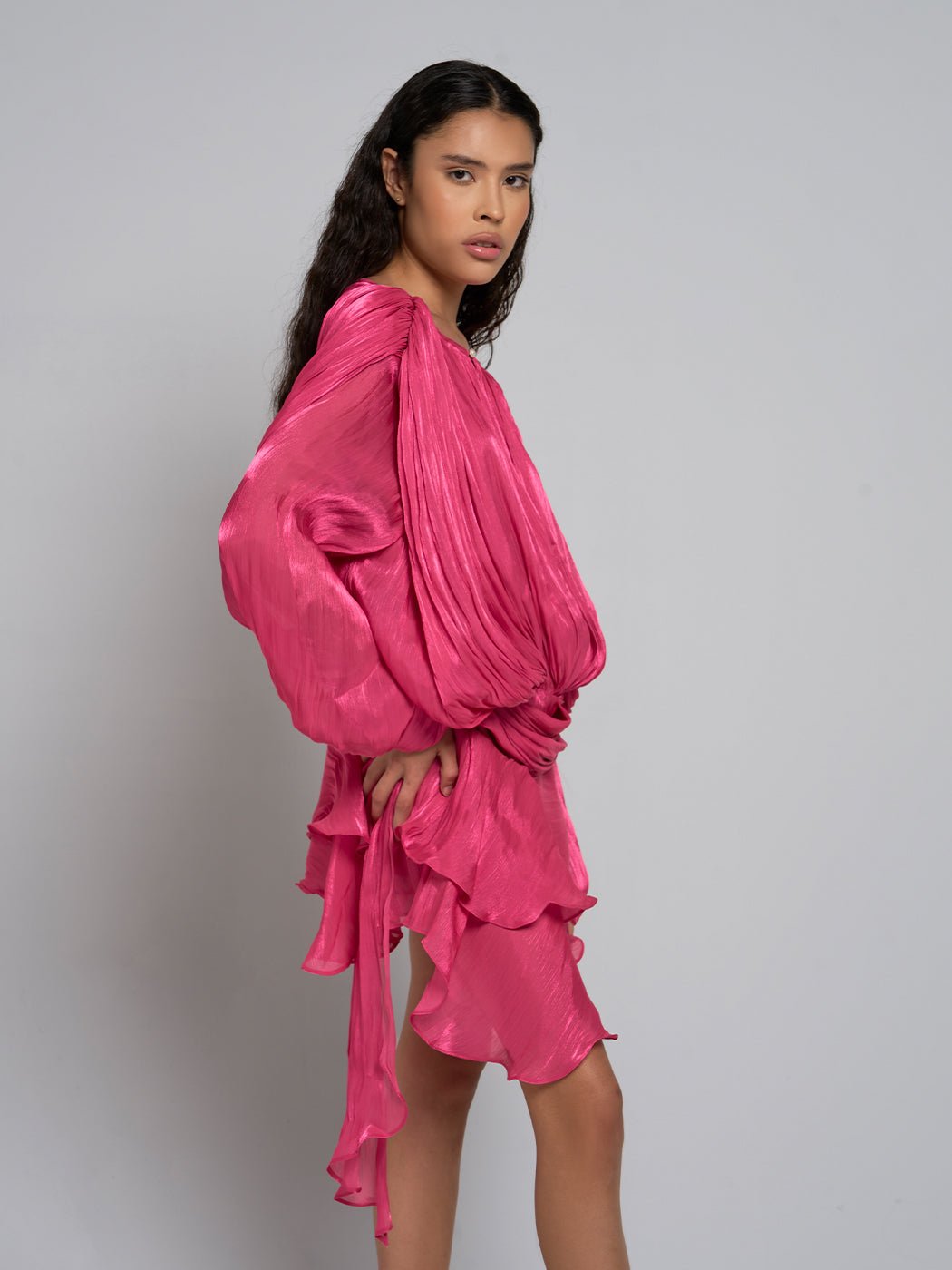 Selena Asymmetric Pleated Mini Dress - Glory Connection