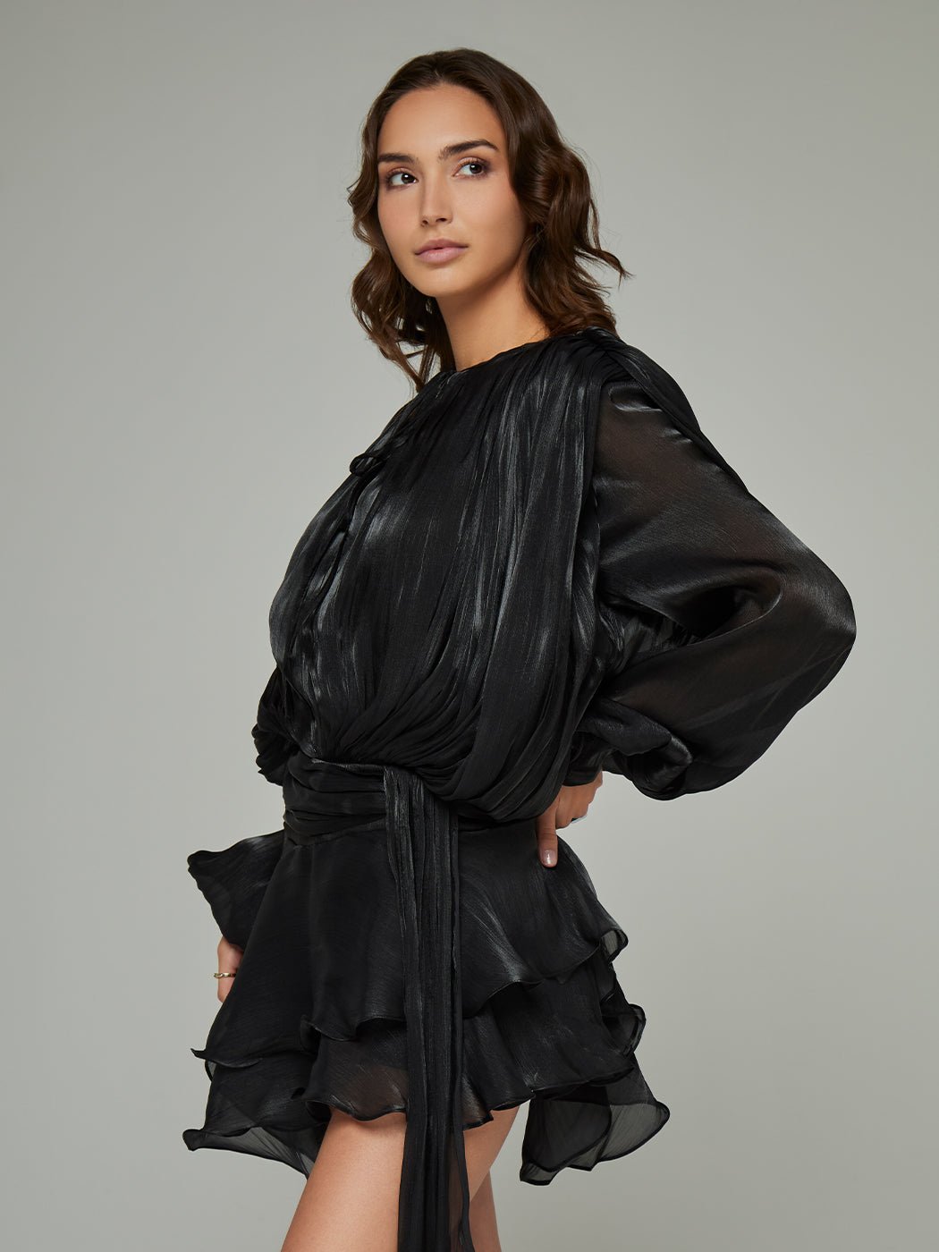 Selena Asymmetric Pleated Mini Dress - Glory Connection