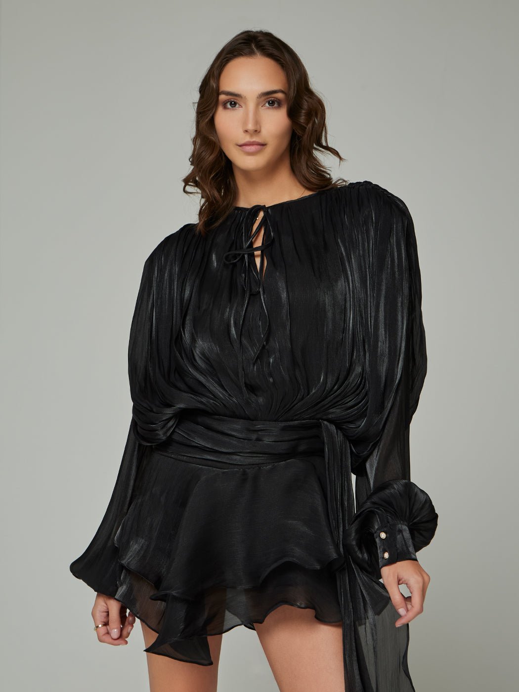 Selena Asymmetric Pleated Mini Dress - Glory Connection