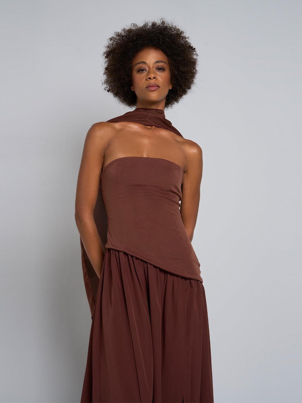 Serah Asymmetric Slit Maxi Dress - Glory Connection