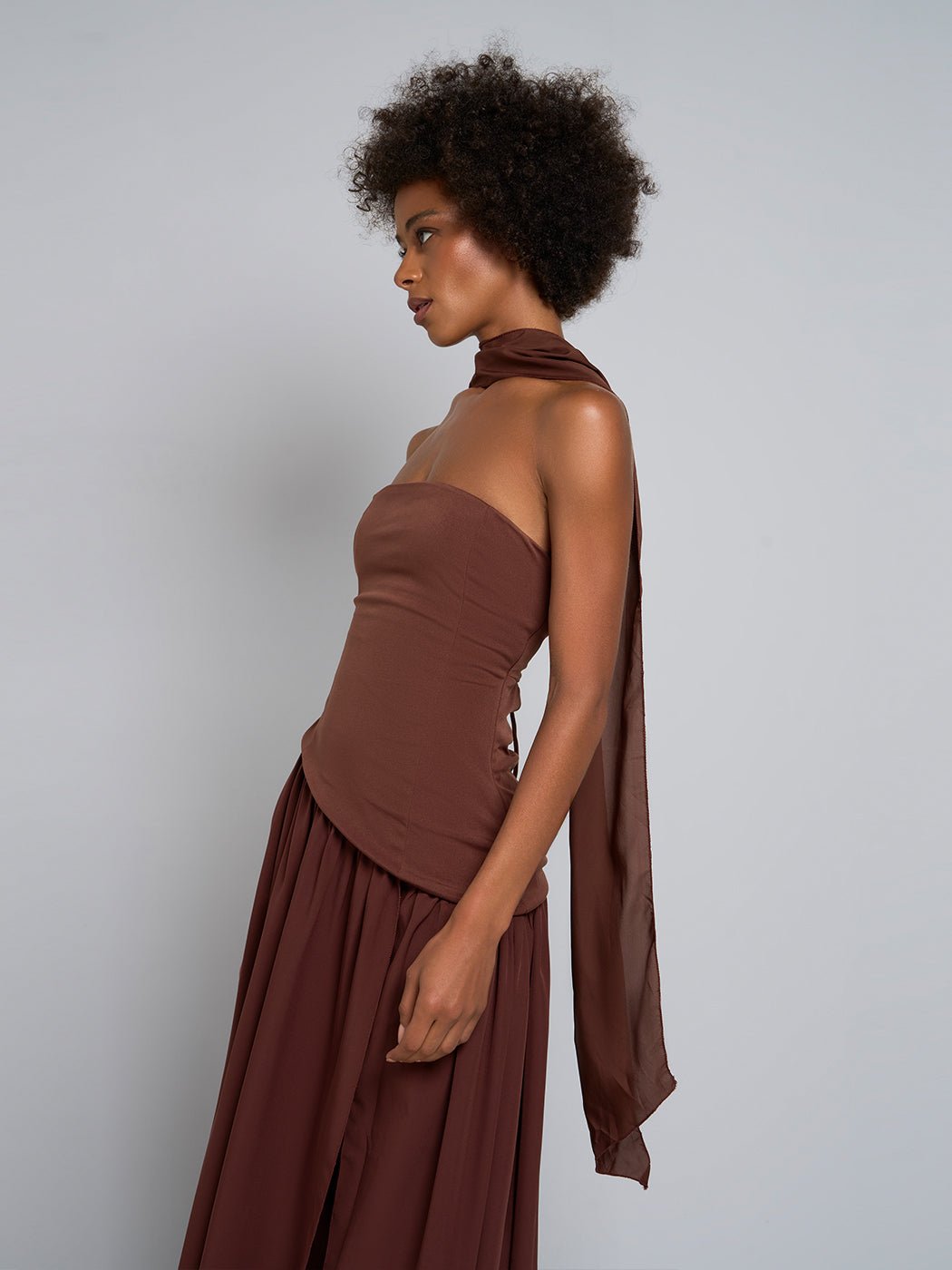 Serah Asymmetric Slit Maxi Dress - Glory Connection
