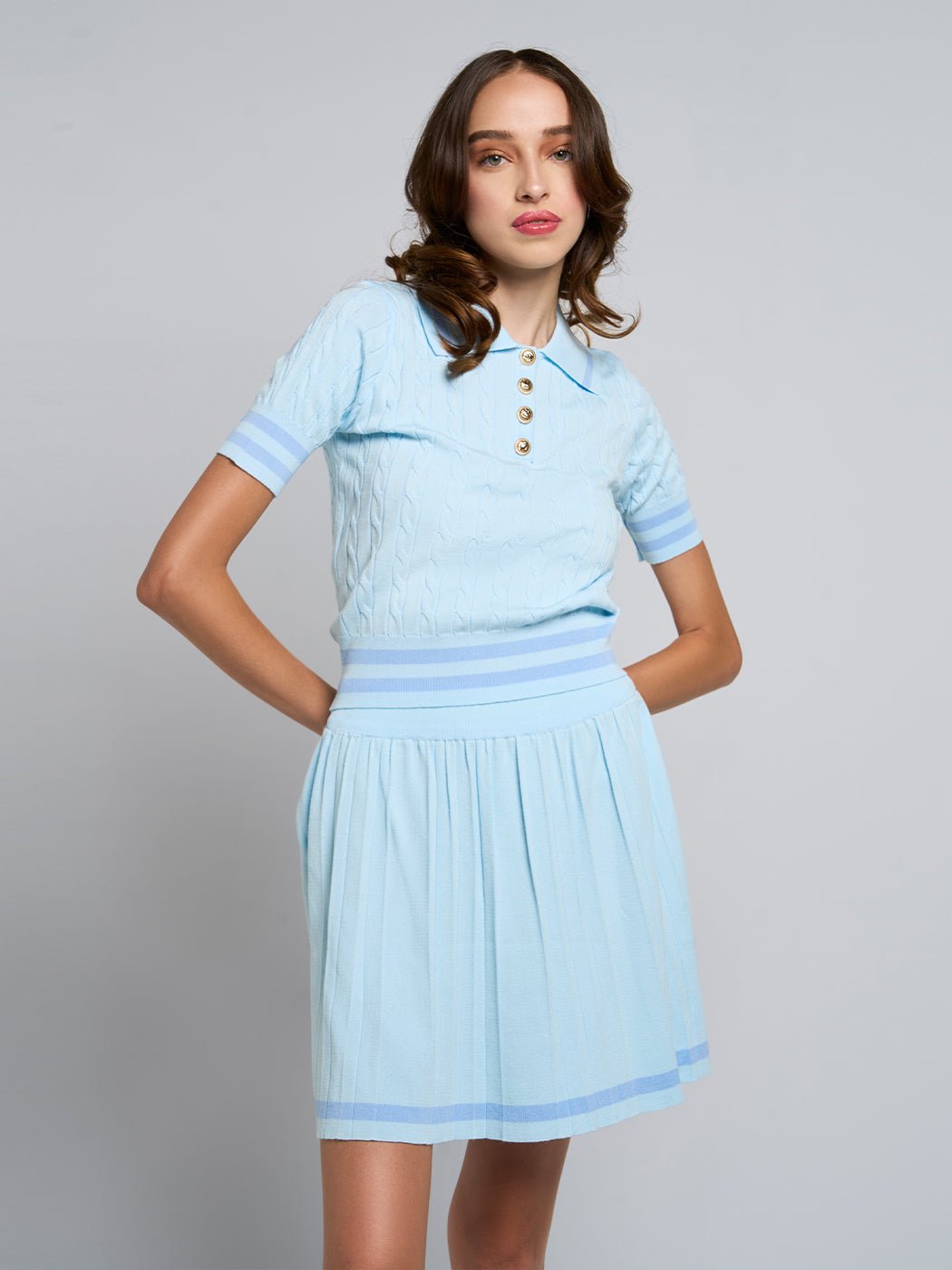 Serenity Knit Jumper & Pleated Skirt Set - Glory Connection