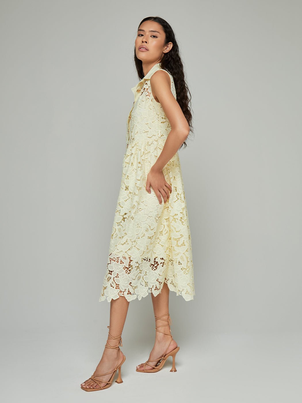 Shawna Sleeveless Lace Midi Dress - Glory Connection