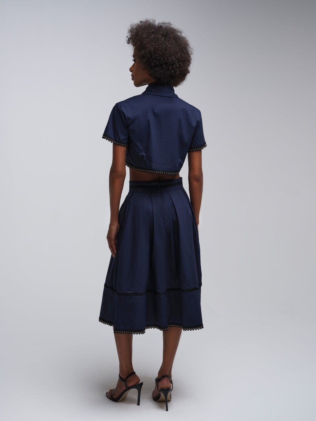 Tash Embellished Cropped Jacket & Midi Skirt Set - Glory Connection