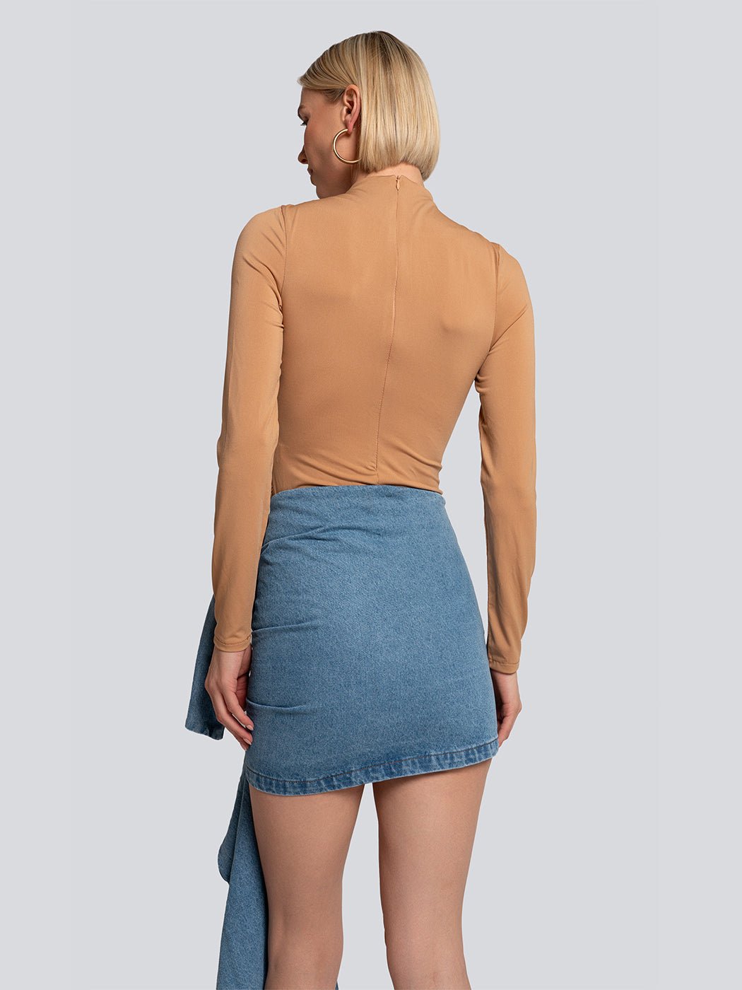 Valentina Ribbed Long Sleeve Flower Applique - Glory Connection