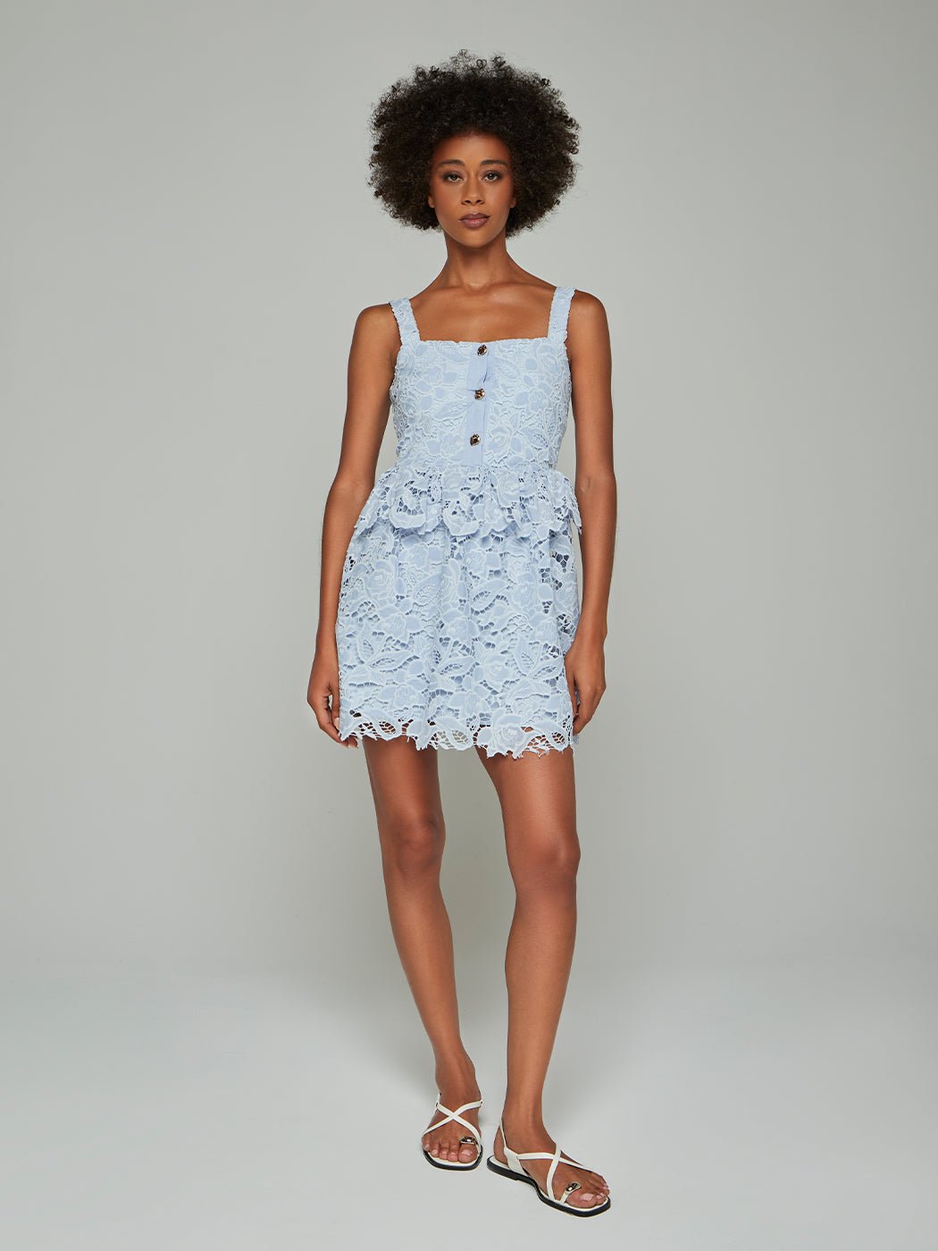 Velma Peplum Strapped Lace Mini Dress - Glory Connection
