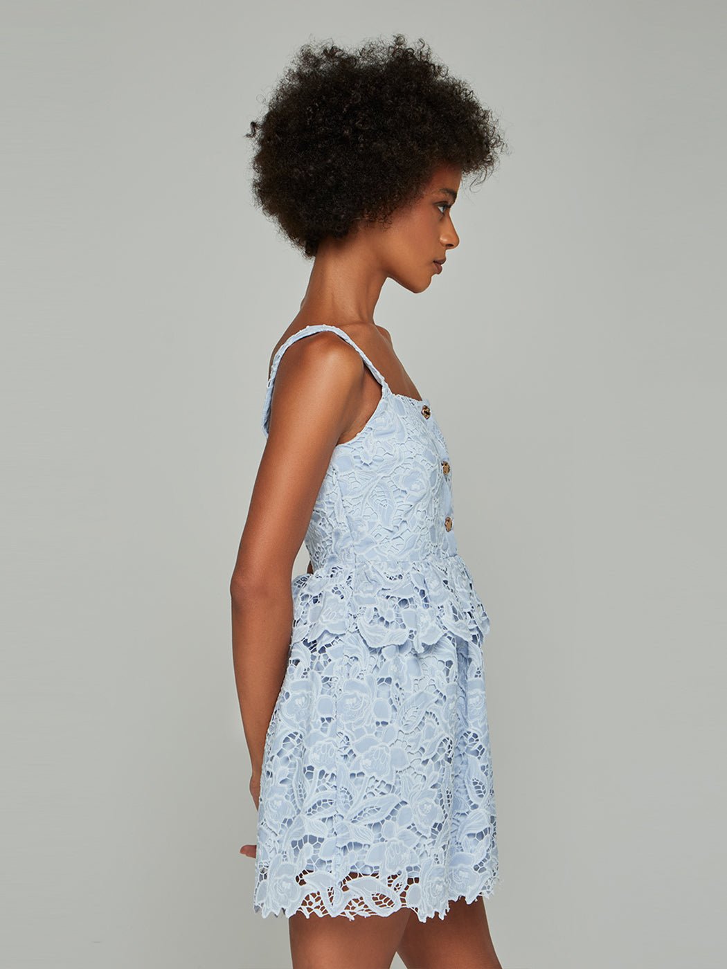 Velma Peplum Strapped Lace Mini Dress - Glory Connection