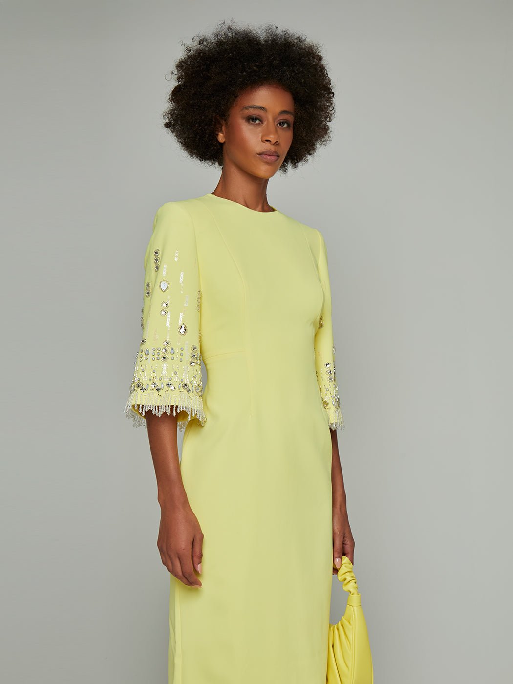 Vesta Embellished Half Sleeve Midi Dress - Glory Connection