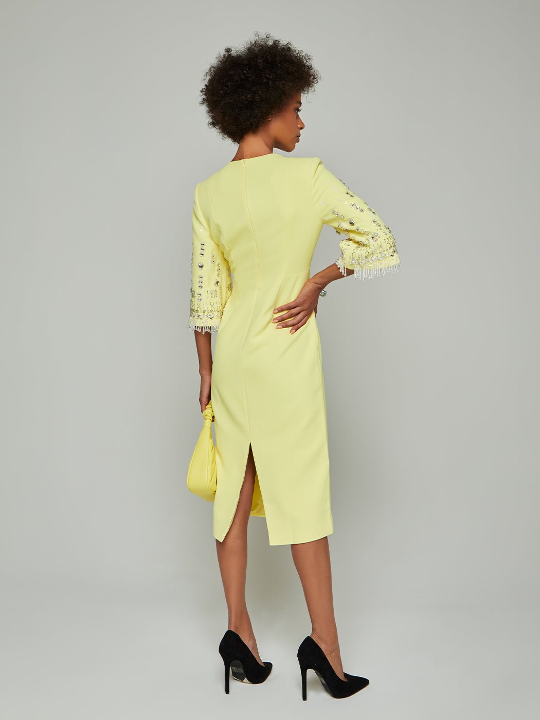 Vesta Embellished Half Sleeve Midi Dress - Glory Connection