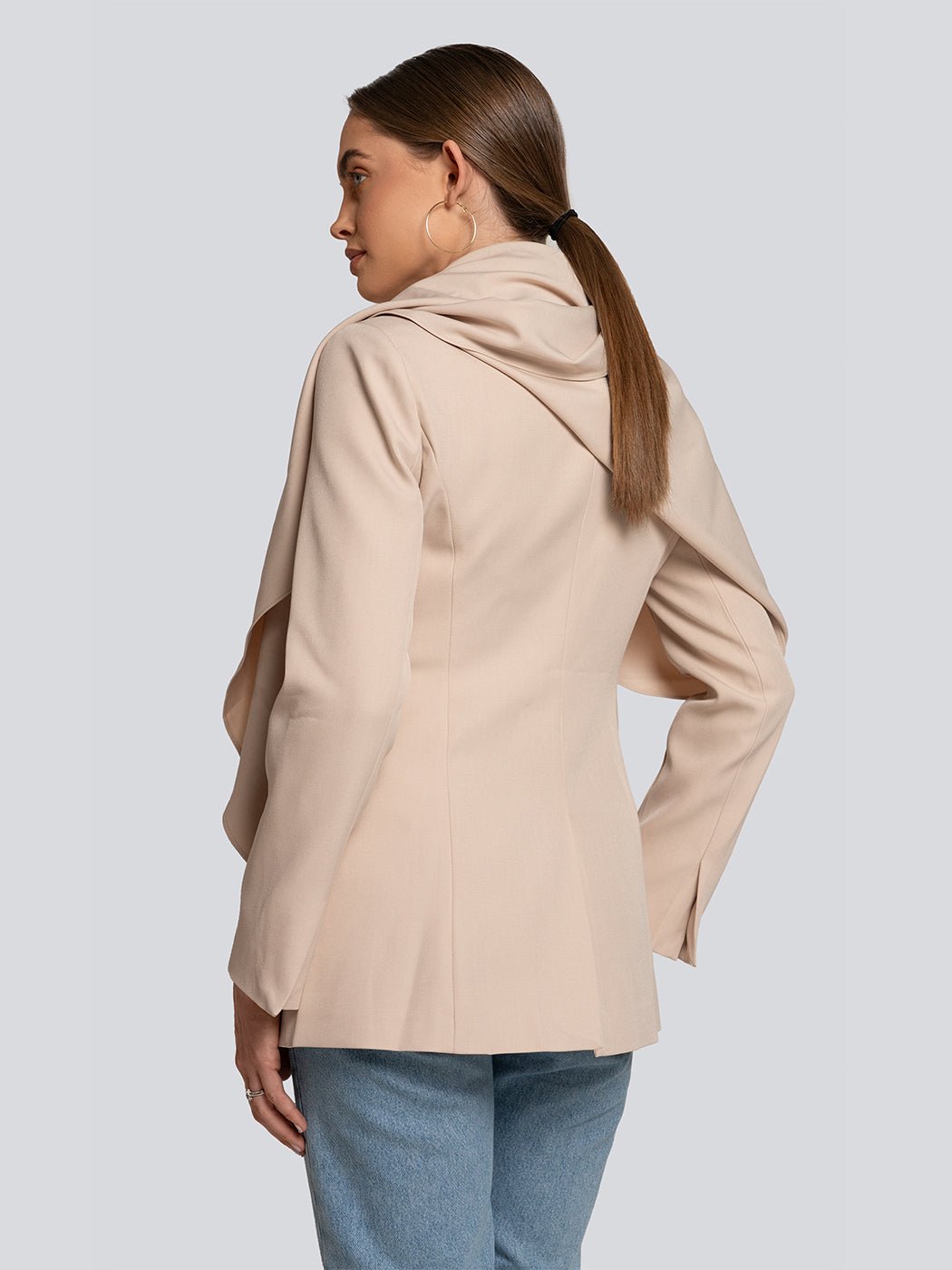 Willow Draped Collar Asymmetrical Blazer - Glory Connection