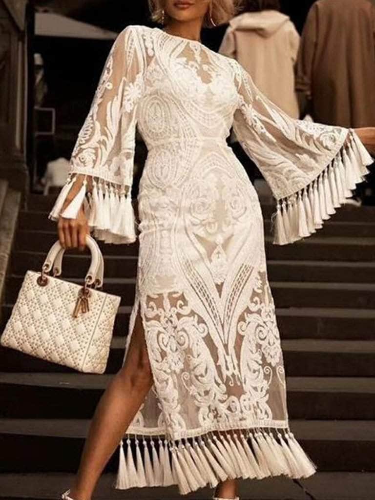 Alsatia Lace Fringe Dress - Glory Connection