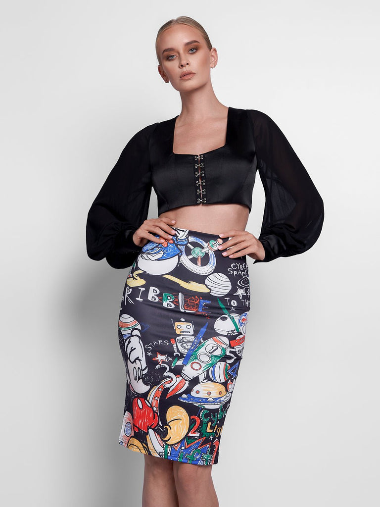 Aricia Miki Skirt In Black - Glory Connection