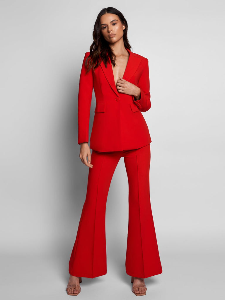 Bahira Blazer + Pants Set In Red - Glory Connection