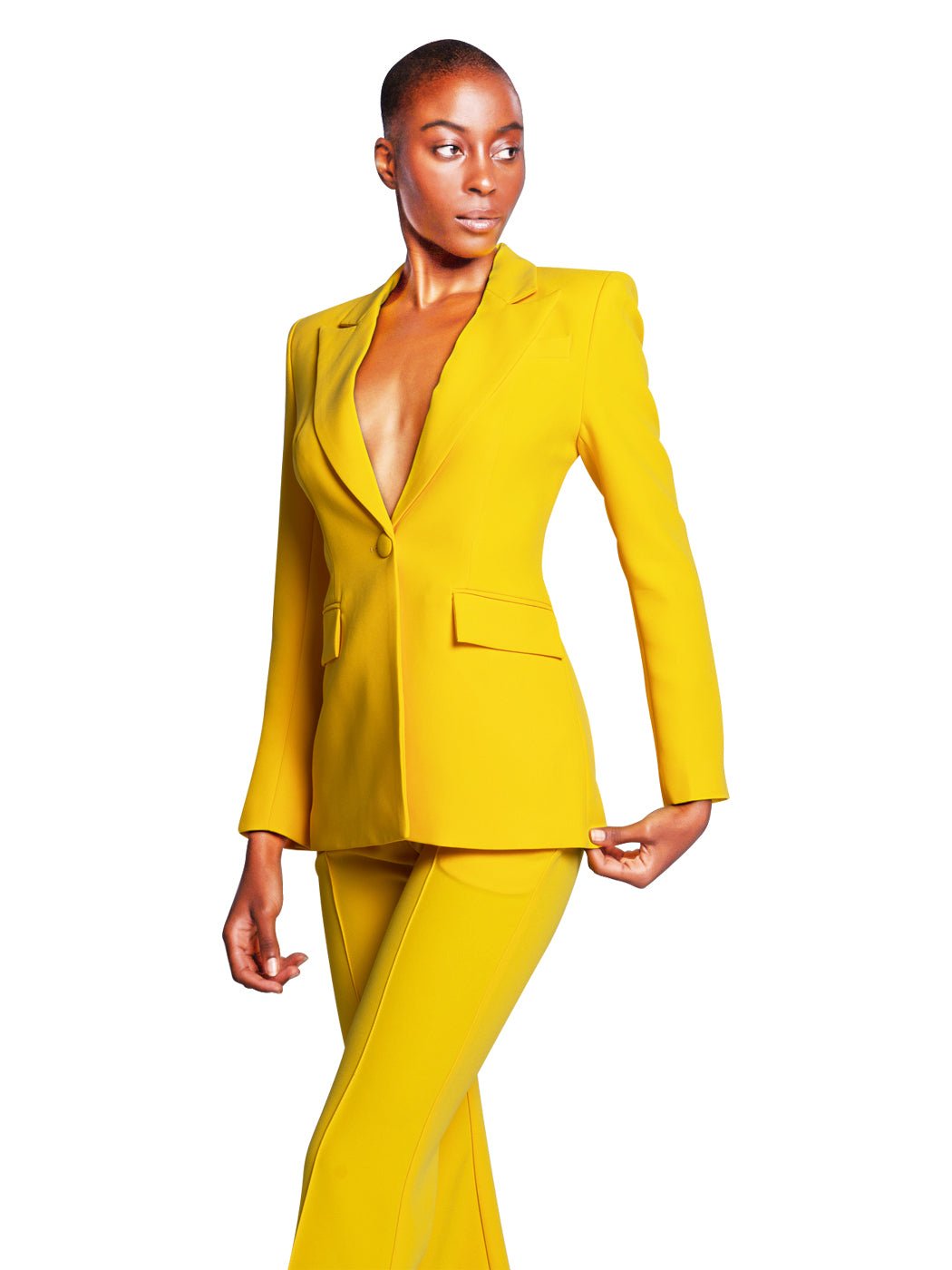 Bahira Blazer + Pants Set In Yellow - Glory Connection