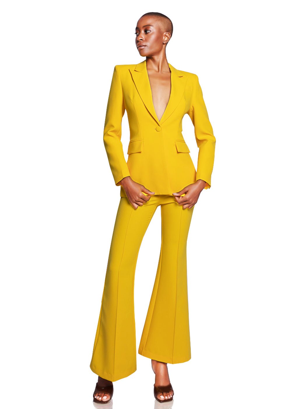 Bahira Blazer + Pants Set In Yellow - Glory Connection