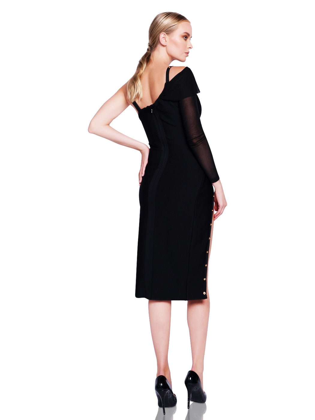 Beruka One-Shoulder Dress In Black - Glory Connection