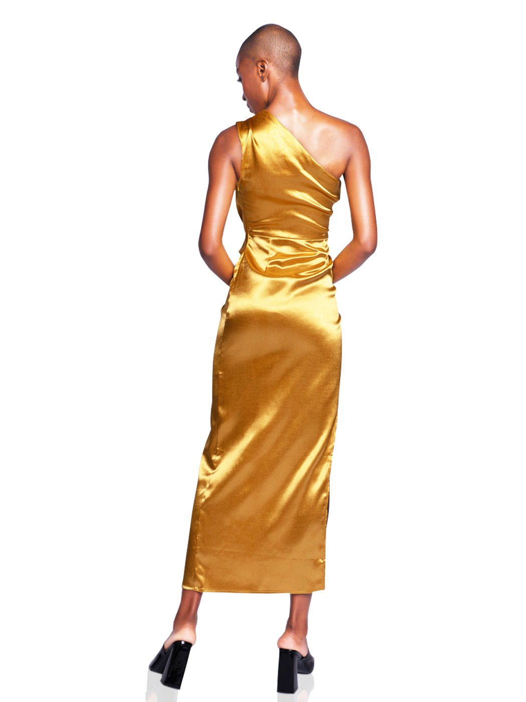 Bonnie Midi Dress in Gold - Glory Connection