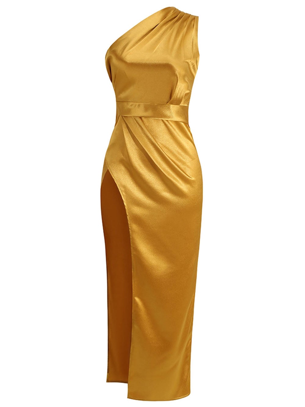 Bonnie Midi Dress in Gold - Glory Connection