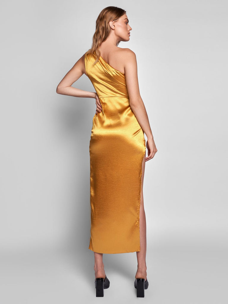 Bryson Midi Dress in Gold - Glory Connection