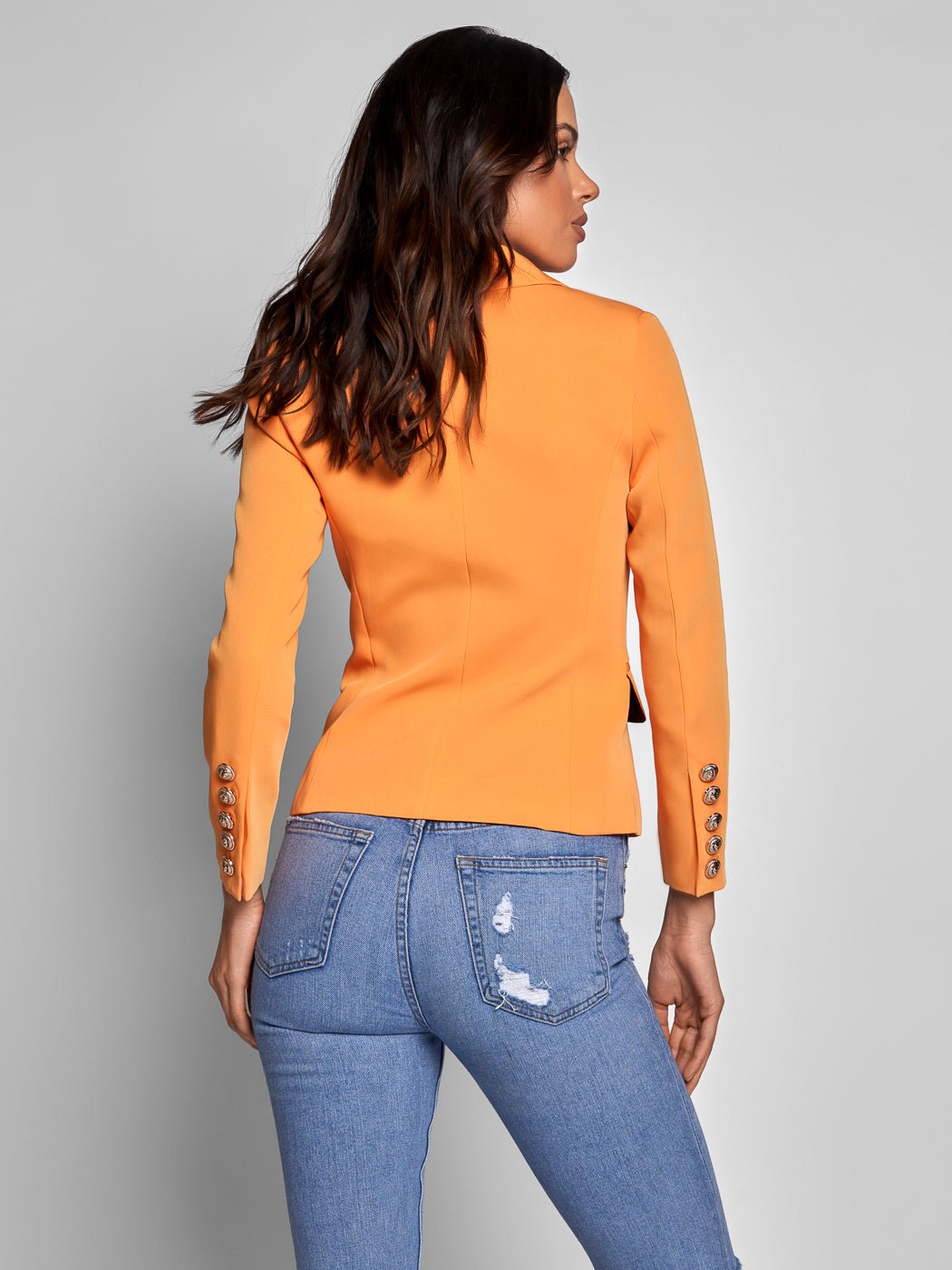 Double-Breasted Blazer In Orange - Glory Connection