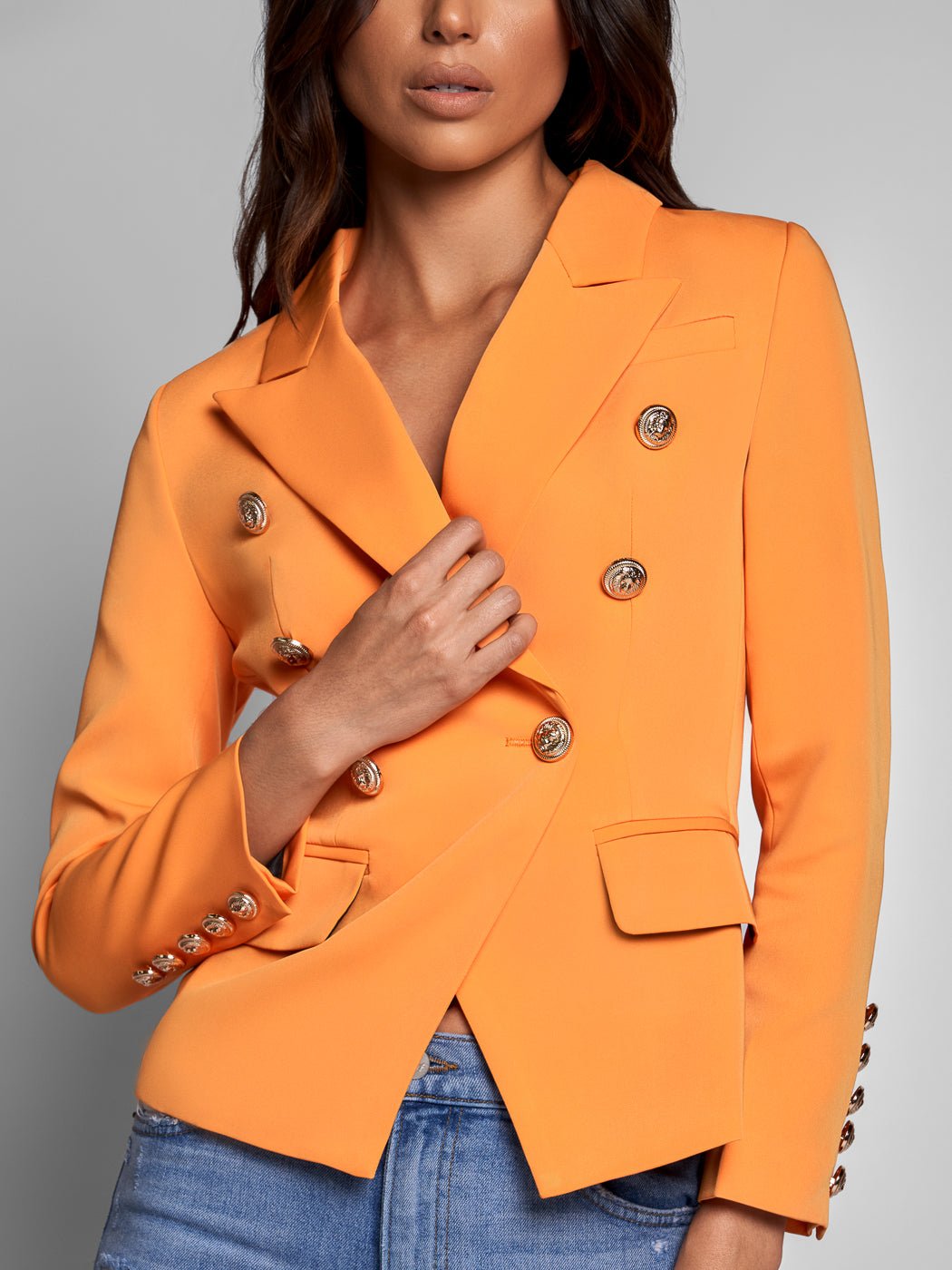 Double-Breasted Blazer In Orange - Glory Connection