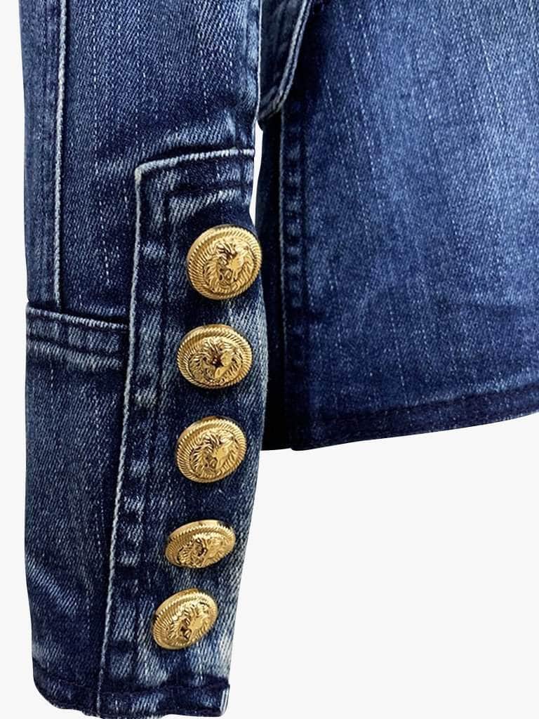 Double-Breasted Denim Blazer - Glory Connection