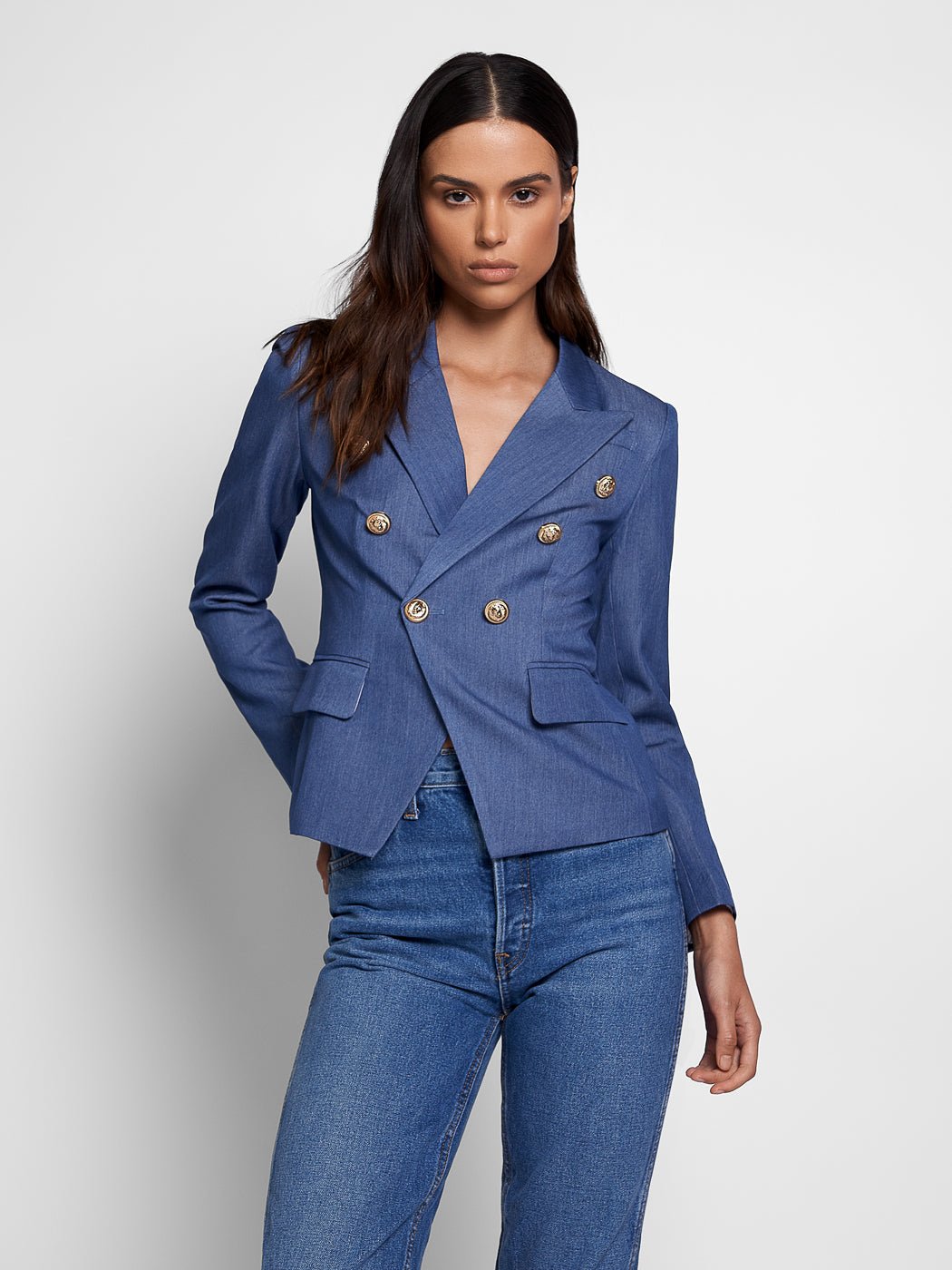 Double-Breasted Denim Jacket - Glory Connection