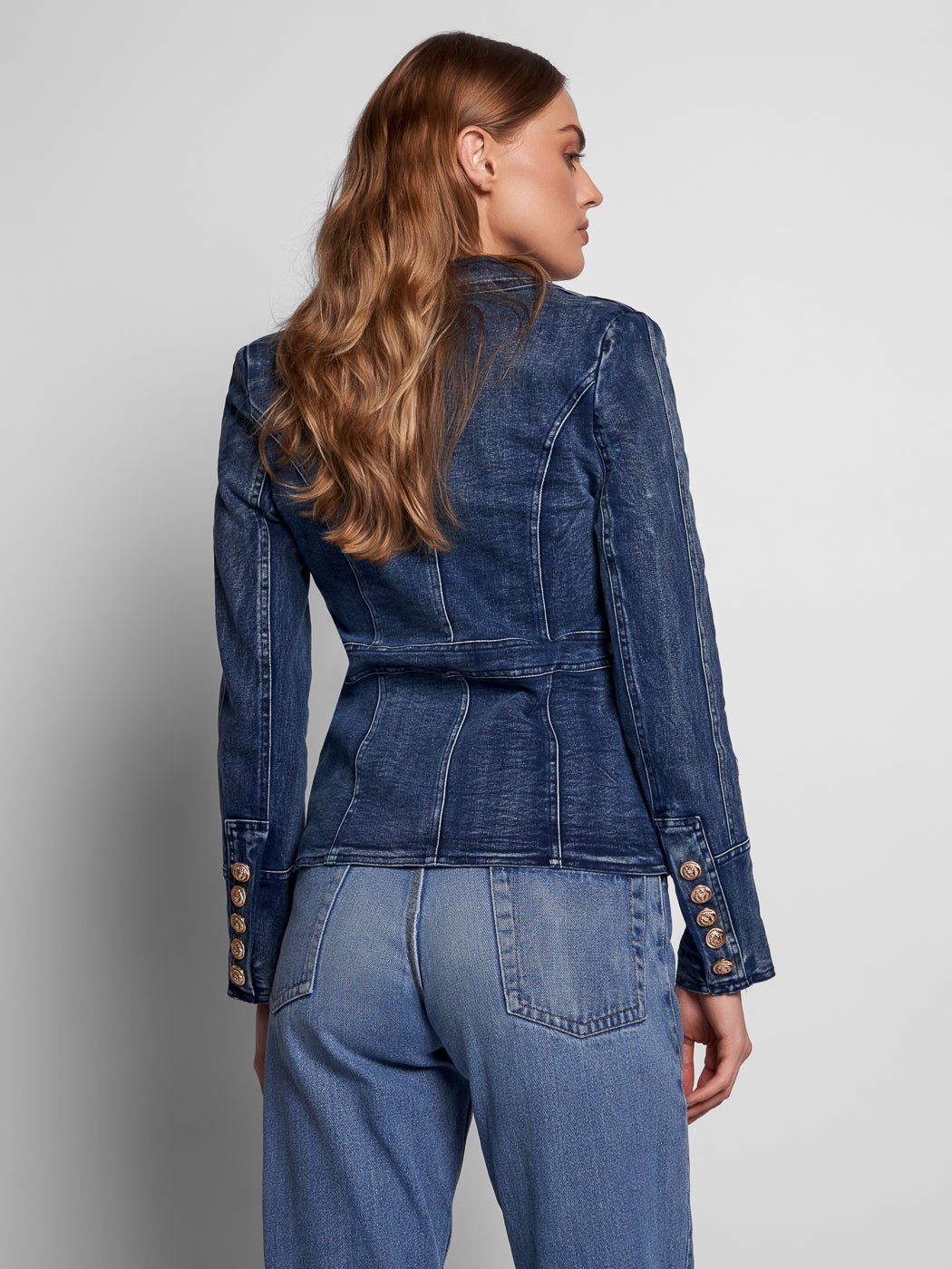 Double-Breasted Denim Jacket - Glory Connection