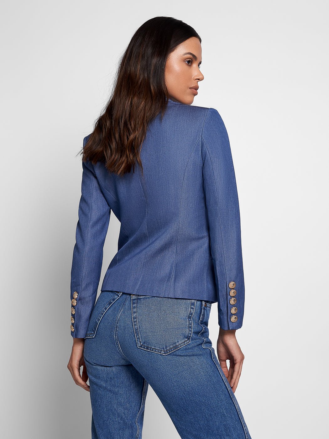 Double-Breasted Denim Jacket - Glory Connection