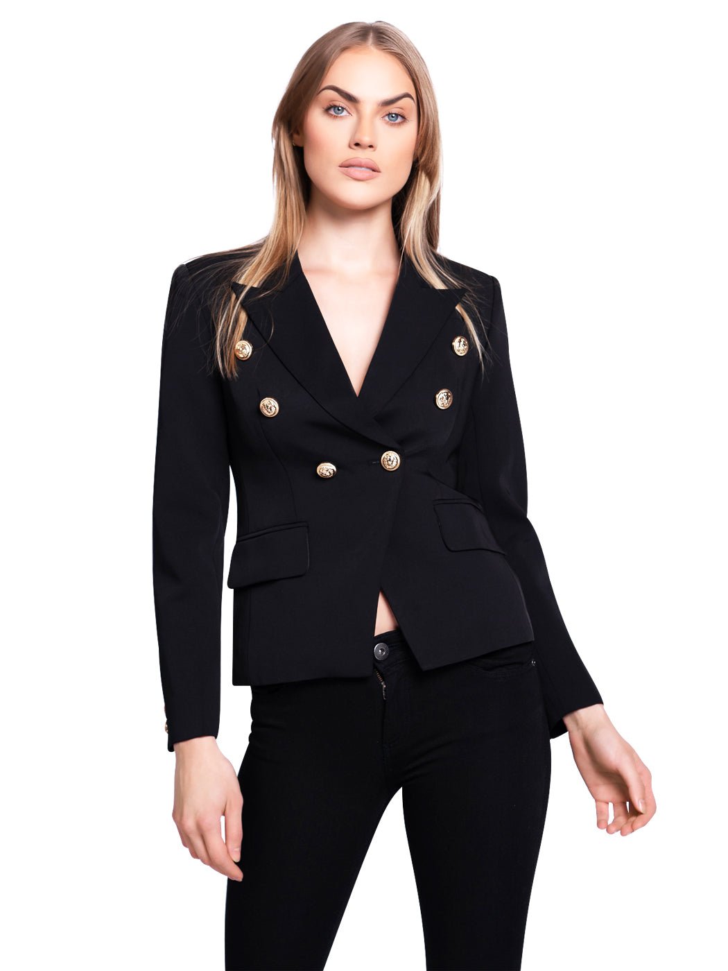 Double-Breasted Jacket In Black - Glory Connection
