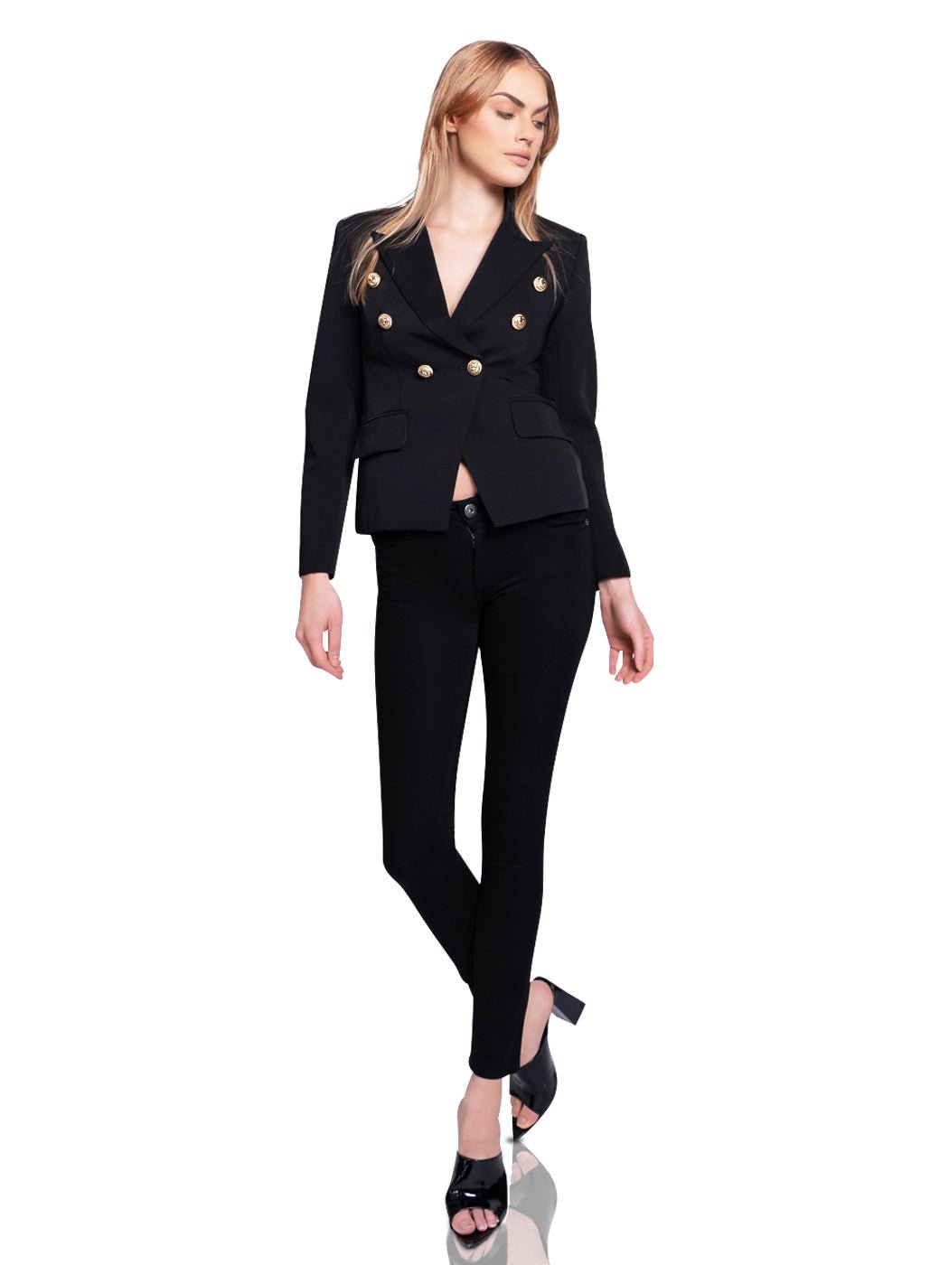 Double-Breasted Jacket In Black - Glory Connection